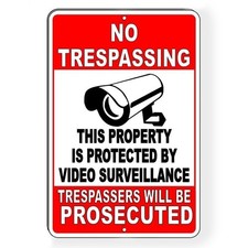 Property Protected By Video Surveillance Warning Security Metal Sign S24
