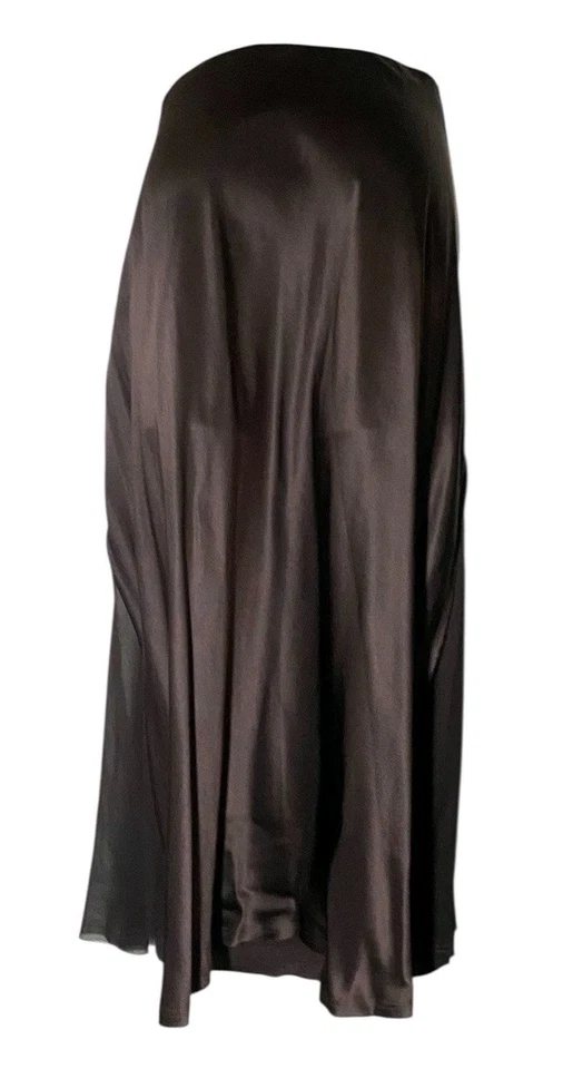 Maxi Falda Grunge Etérea 100 % Seda Go Talla S De Colección Años 90 Para Mujer Marrón Chocolate Foto 2 de 4