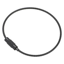 5 x 6 Inch Wire Keychain Cable Titanium Steel Key Ring Loop Black