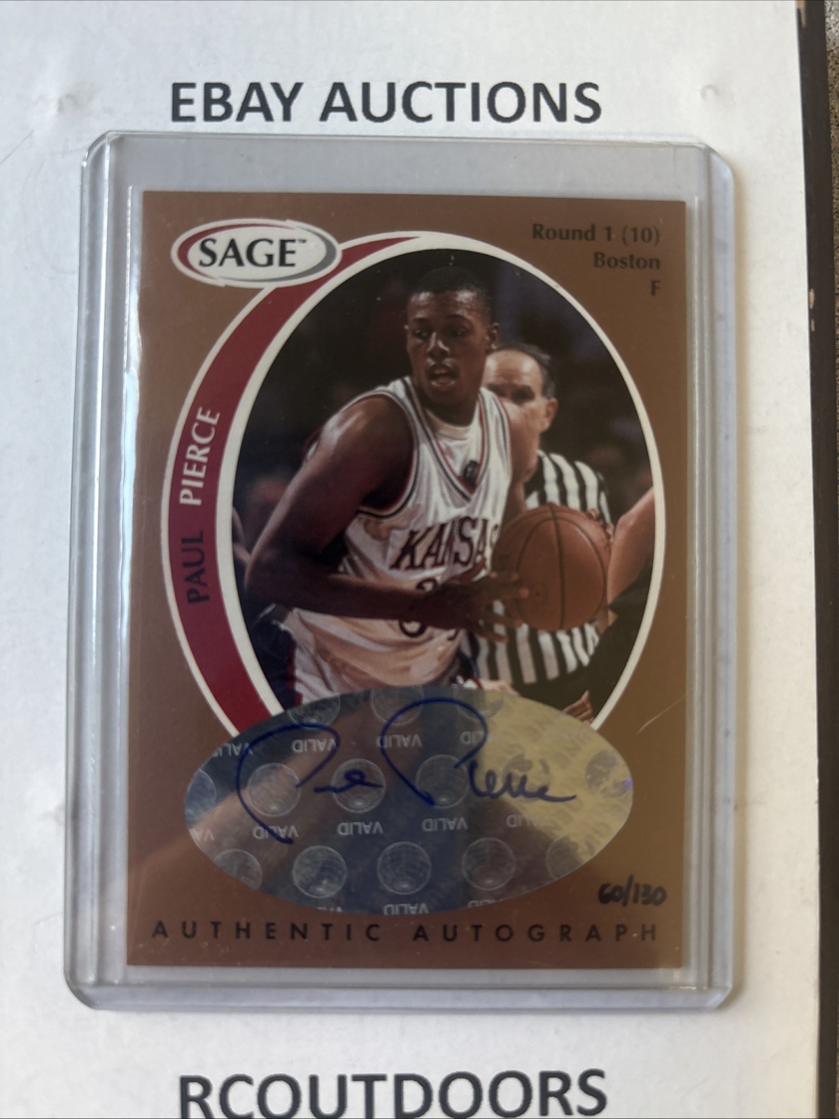 1998 SAGE - Authentic Autograph Paul Pierce #A40 Bronze /130 (AU, RC)