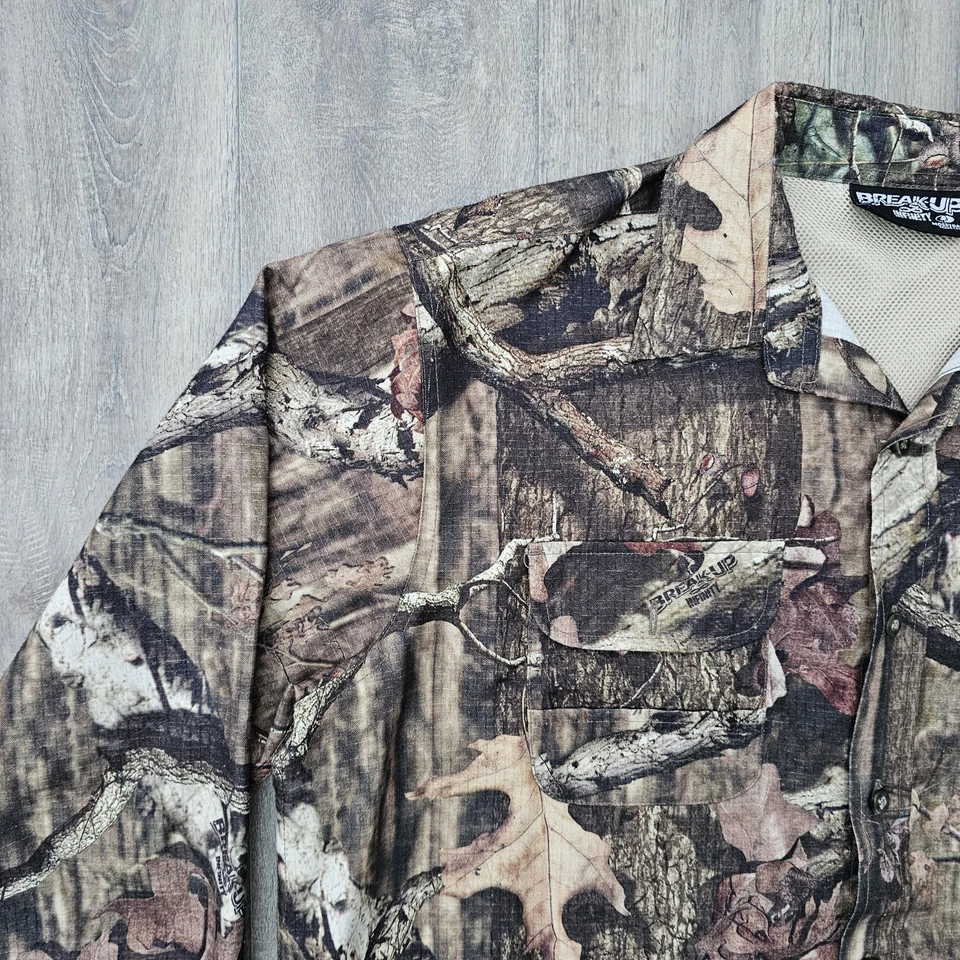 Mossy Oak Break Up Infinity Mens Sz Large Camo Shirt Button Down Long Sleeve - Image 2 of 4