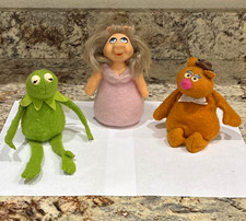 Fisher-Price The Muppets Plush Lot Kermit Miss Piggy Fozzie 1976 Small