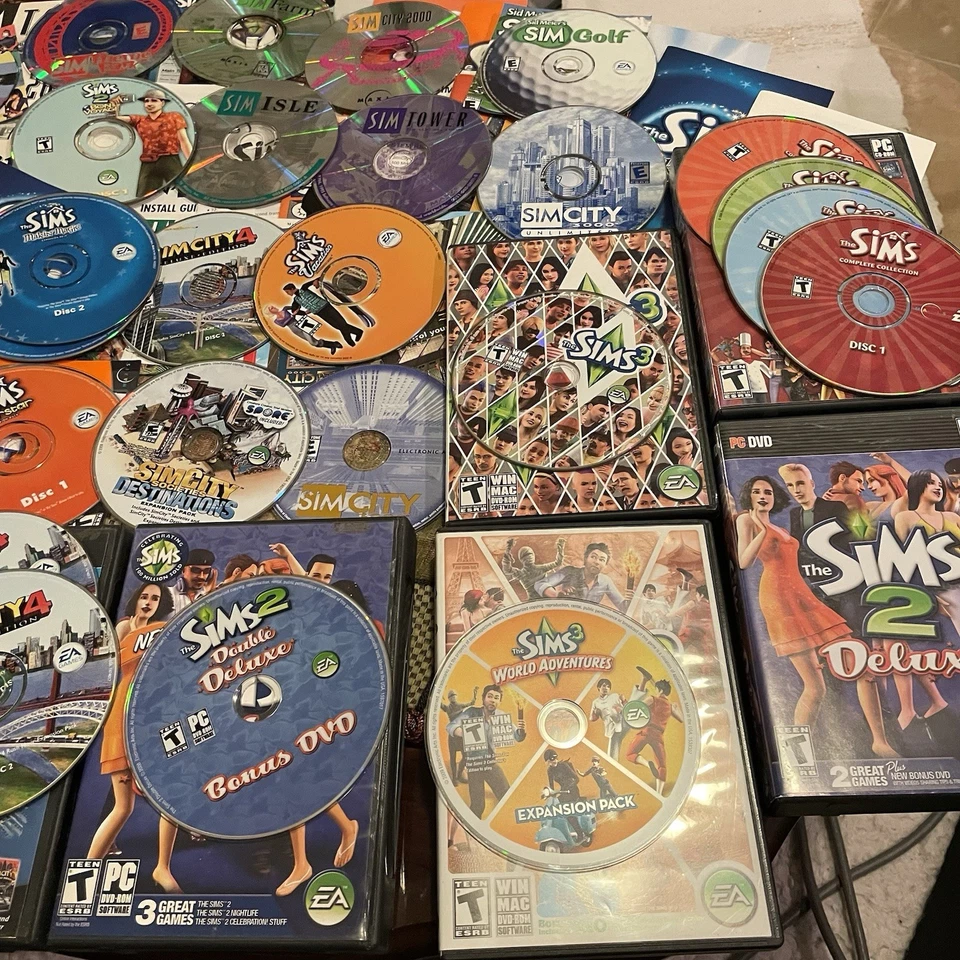 The Sims / Simcity + More PC Game Lot 23 Games! Expansions EA Vintage 2000s - Image 2 of 4