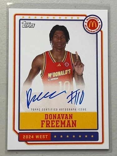 Donavan Freeman 2024 Topps Chrome McDonald's All-American On Card Auto Autograph