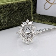 8x10 MM Oval Shape Semi Mount Ring, 925 Sterling Silver Semi Mount Ring