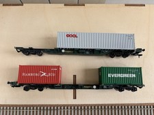 Dapol OO Gauge FEA-B Wagon Freightliner twin pack with containers UNBOXED