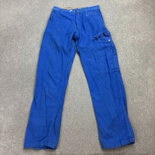 VINTAGE French Trousers Adult 26x28 Blue Workwear Chore Canvas Utility Mens