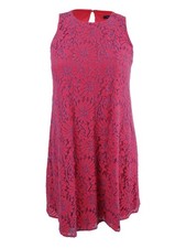 Tommy Hilfiger Women's Lace Shift Dress (10, Red Multi)