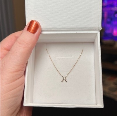 Mejuri 14K SOLID Yellow Gold Pisces Zodiac Horoscope Necklace Gift Original Box