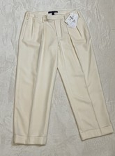  898 NWT Ralph Lauren purple label virgin wool ivory trousers 10