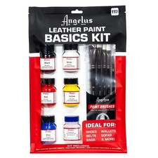 70AS Angelus Leather Paint Basics Kit Of Assorted Colors 1 Ounce