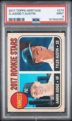 2017 Topps Heritage - Rookie Stars Aaron Judge, Tyler Austin #214 (RC) PSA 9 (2)