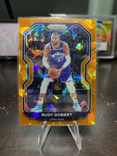2020-21 Panini Prizm - Rudy Gobert #53 Orange Cracked Ice Prizm
