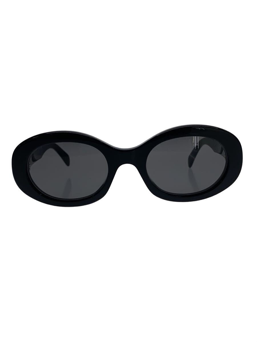 CELINE Triumph Logo Acetate Oval Sunglasses Black New CL40194U