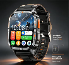 Military Smart Watch Bluetooth Call GPS Compass for Men Waterproof Flashlight