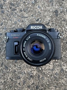 Ricoh KR-10 Super Black 35mm SLR Film Camera w/ Rikenon 50mm. MINT UNTESTED