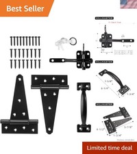 Heavy Duty Gate Latch Door Handle Hardware Kit for Wooden Fence, Self-Closing...