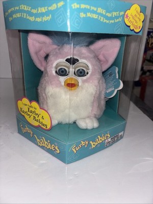 1999 FURBY Babies - Pink & White - NIB - Sealed in Box by Tiger Electronics