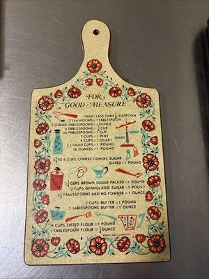 Vintage Enco 1974  Decorative Kitchen Cutting board Wall Decor  For Good Measure
