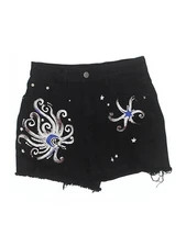 Romwe Women Black Shorts M