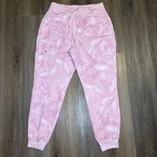 FIGS HW Zamora Joggers Women's Large Pink Tie Dye Breast Cancer Awareness Scrubs