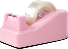 Desktop Tape Dispenser with Weighted Nonskid Base Pink