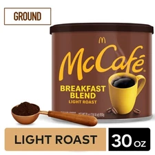 McCafe Breakfast Blend, Ground Coffee, Light Roast, 30oz. Canned