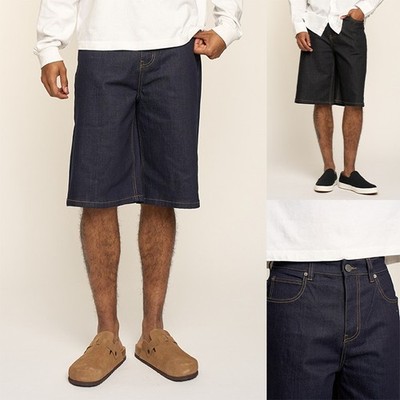 Victorious Men's Casual Baggy Fit Comfortable Raw Denim Shorts DS2098