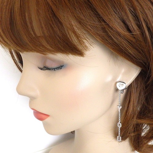 Chopard Clip-On Earrings Happy Diamond Heart Moving ILOVEYOU Diamond 750WG - Picture 10 of 10