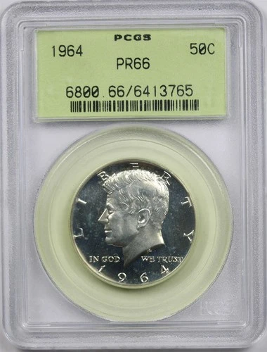 1964 50C PCGS/OGH Proof PR 66 Kennedy Silver Half Dollar