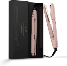 Hair Straightener Comb, Flat Iron with Comb | Titanium Iron 450F | Dual Voltage