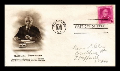 US COVER SAMUEL GOMPERS LABOR LEADER FDC SCOTT 988 FULTON CACHET