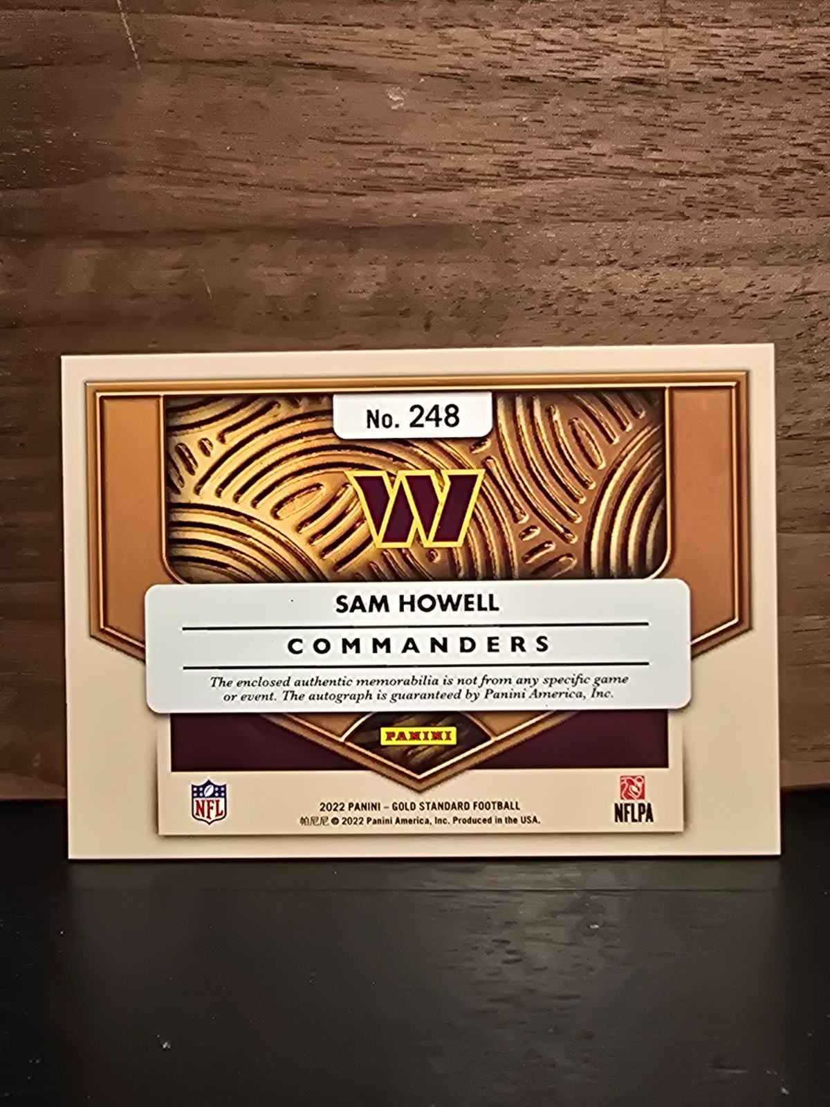 sam howell rookie, patch, auto, gold standard, 2022, numbered, rare, investment view 3