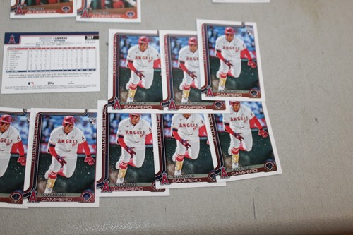 31) 2025 Topps ANGELS ROOKIE LOT#635 TEODOSI 438 ALDEGHERI 422 DANA 387 CAMPERO - Picture 10 of 10