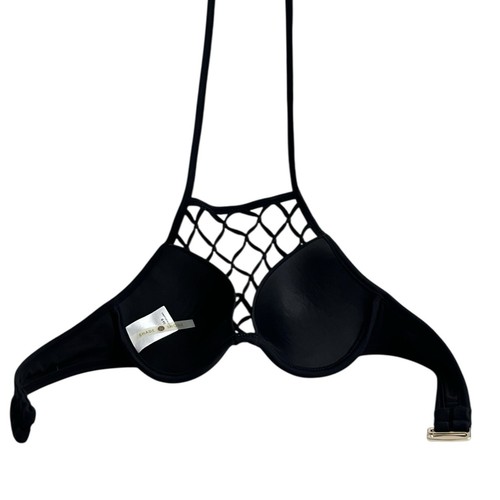 Shade and Shore Swim Wear Bra 34 B Black Underwire Padded Push-up Bikini Top - Picture 3 of 7