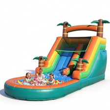 100% PVC Commercial Tropical Inflatable Water Slide Bounce House with Blower