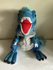 Plush Blue Dinosaur 15" Backpack T-Rex Stuffed Animal Shoulder Toy School Bag