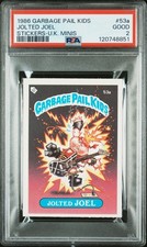 1986 GARBAGE PAIL KIDS STICKERS-U.K. MINIS #53A JOLTED JOEL PSA 2