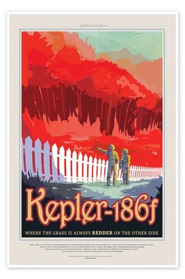 Poster Retro Space Travel - Kepler186f - NASA