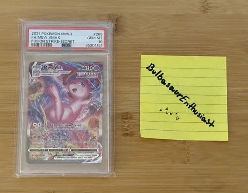 Pokémon Mew VMAX Alternate Art Secret Rare Fusion Strike Holo PSA 10 269/264