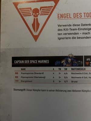 CAPTAIN DER SPACE MARINES / SPACE MARINES / Warhammer 40k / Kill Team