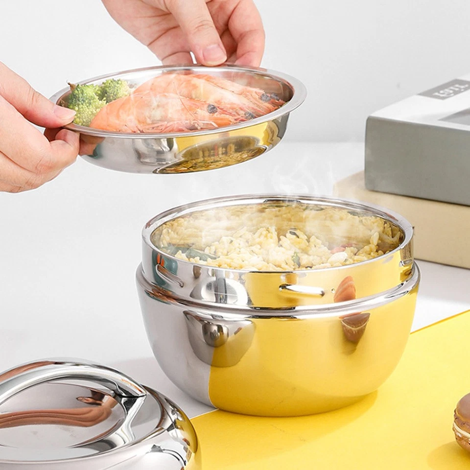 Acciaio inossidabile per alimenti portatile a doppio (800 ml) - Immagine 2 di 4