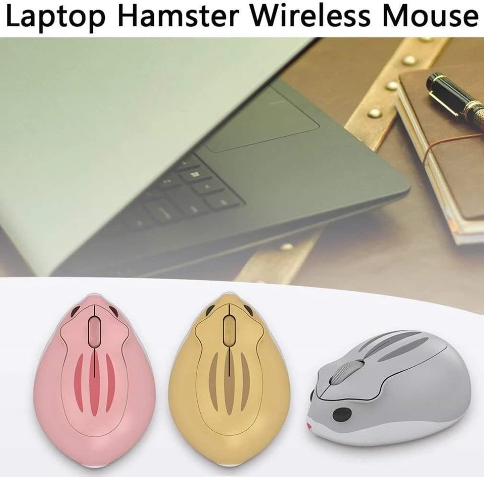 2.4GHz Wireless Mouse Cute Hamster Shape Less Noice Portable Mobile Pink - Image 4 of 4