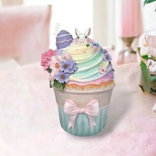 Easter Decorated Cupcake Figurine, Bunny Eggs, December Diamonds NWT 29-30068