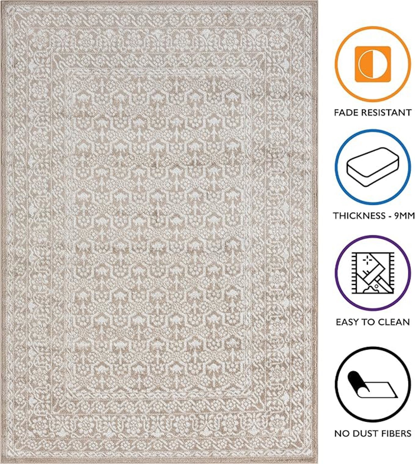 homeart Living Room RUG Short Pile Carpet Burlington Pattern 80x150cm