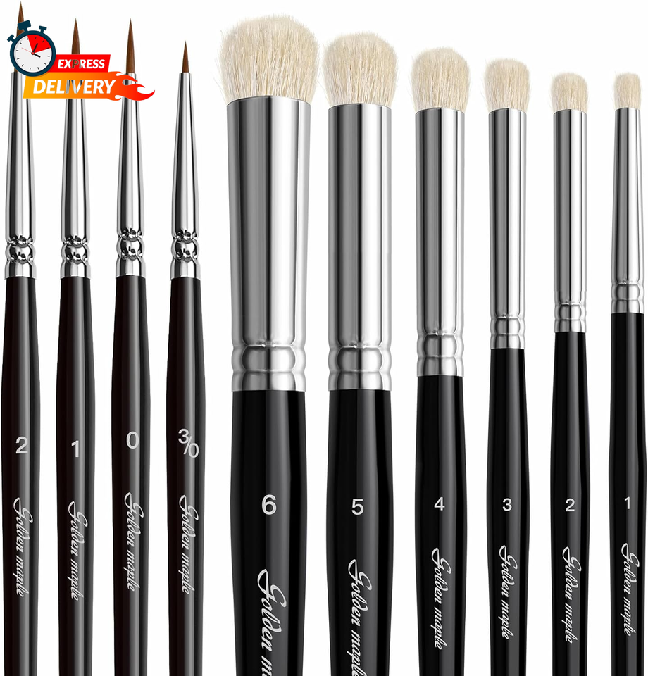 Drybrush Miniature Paint Brushes 10Pcs Micro Detail Paint Brush Set