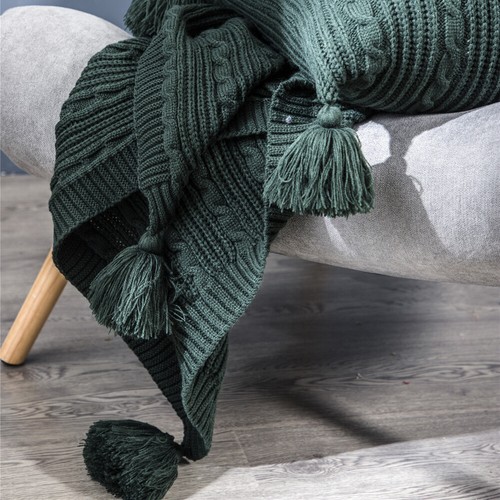 Thick Knitted Throw Blanket Thread Blankets Tassel Office Bed Home Sofa Covers - Picture 37 of 50
