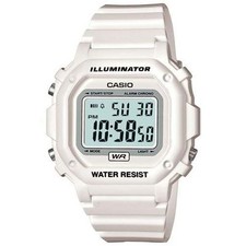 Casio F108WHC-7B, Digital Chronograph Watch, White Resin, Alarm, 7 Year Battery