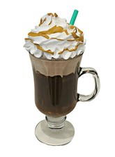 DEZICAKES Fake Coffee Artificial Food Carmel Coffee Glass