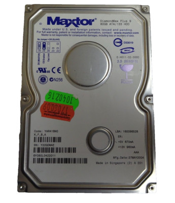 80 GB IDE FESTPLATTE MAXTOR DiamondMax Plus 9  S/N: Y22QDWAE  3,5 '' #FP4173